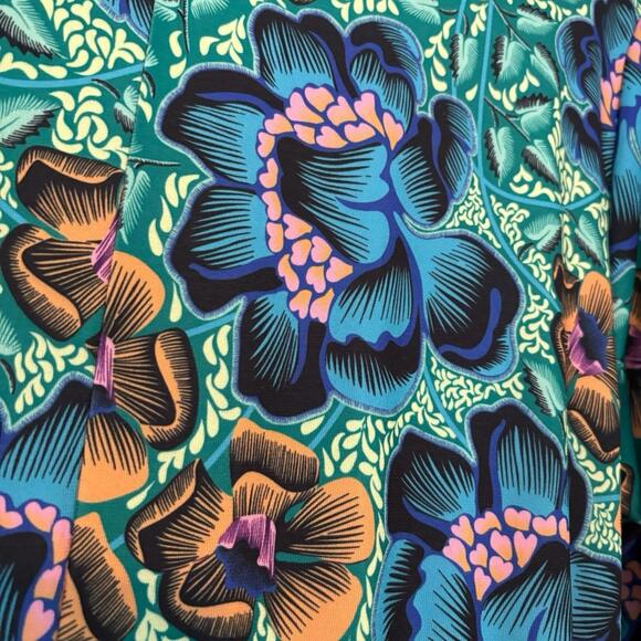 Eloquii Printed Wrap Maxi Dress Size 14 Tropical Resort Vacation Stretch - Picture 10 of 11